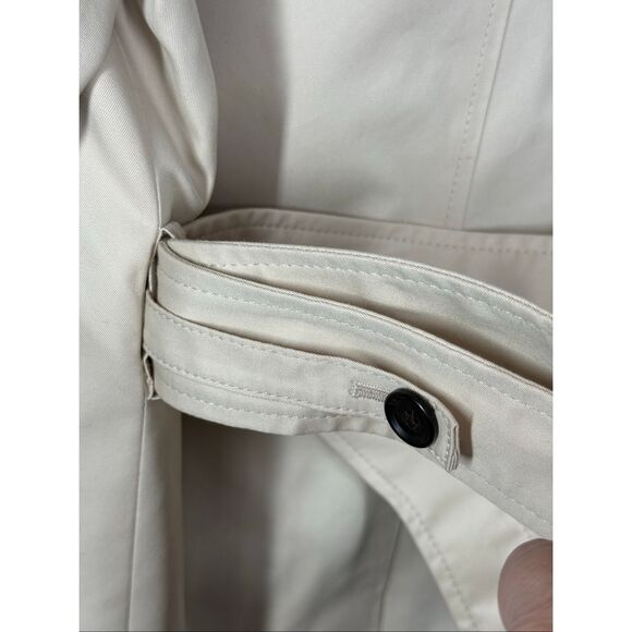 Coach Women Solid Short trench coat 29" length color porcelain size large NWT - Picture 12 of 16